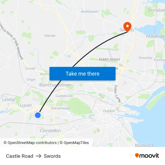 Castle Road to Swords map