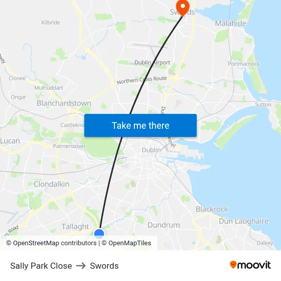 Sally Park Close to Swords map