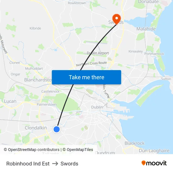 Robinhood Ind Est to Swords map