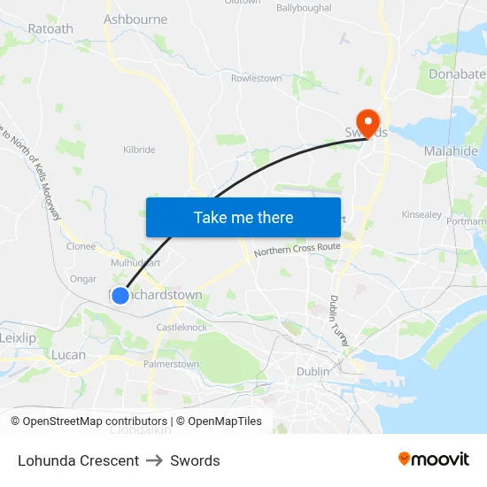 Lohunda Crescent to Swords map