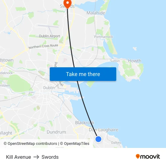Kill Avenue to Swords map