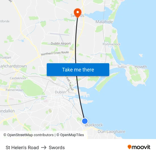St Helen's Road to Swords map