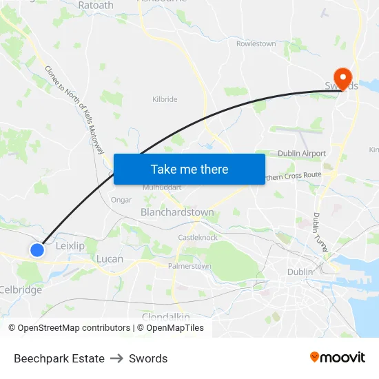 Beechpark Estate to Swords map