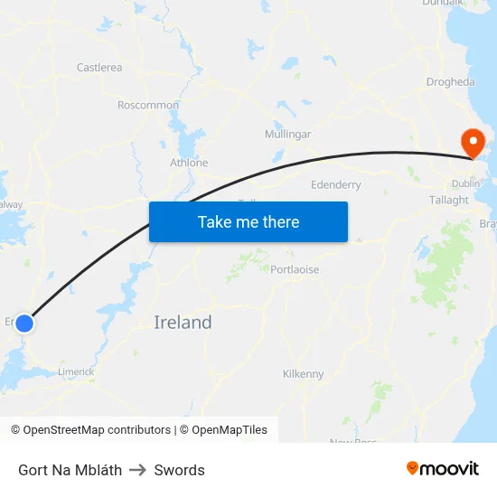 Gort Na Mbláth to Swords map