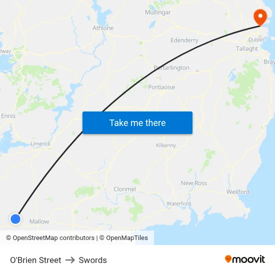 O'Brien Street to Swords map