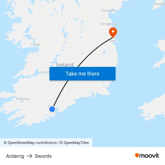 Ardarrig to Swords map