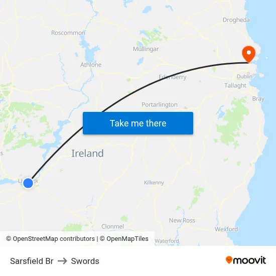 Sarsfield Br to Swords map