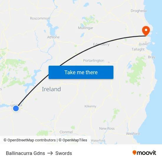 Ballinacurra Gdns to Swords map