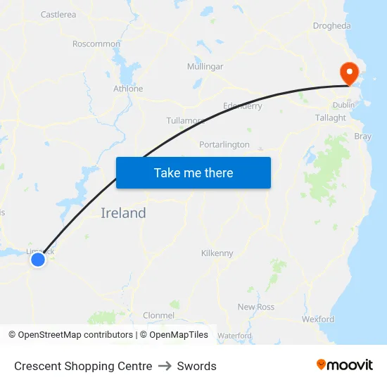 Crescent Shopping Centre to Swords map