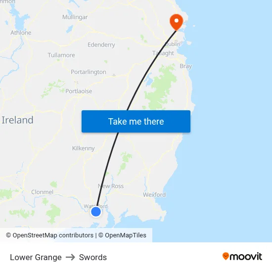 Lower Grange to Swords map