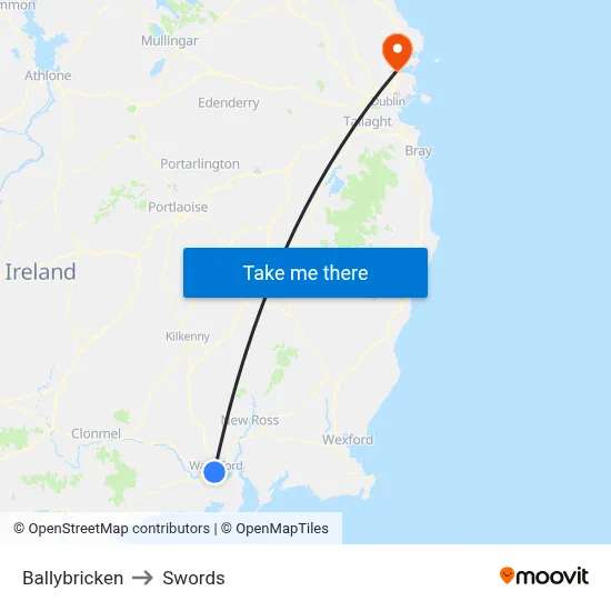 Ballybricken to Swords map