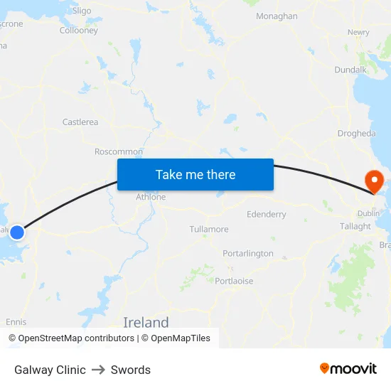 Galway Clinic to Swords map
