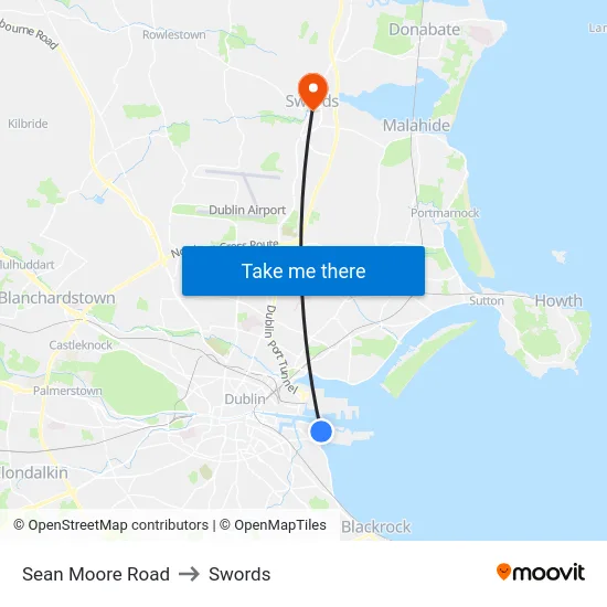Sean Moore Road to Swords map