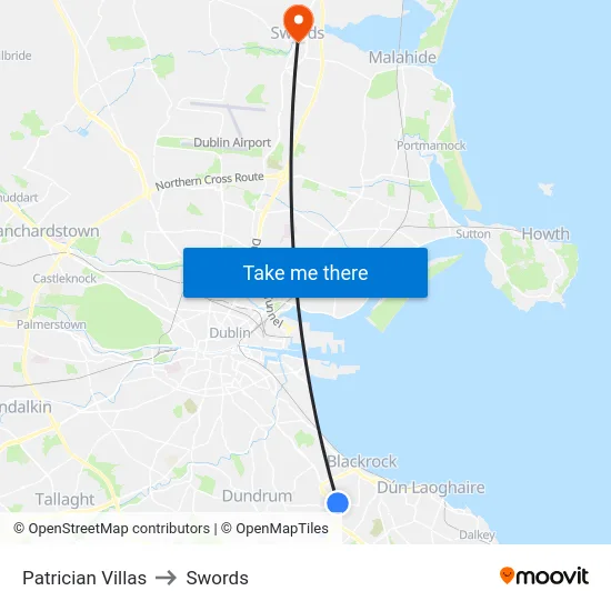 Patrician Villas to Swords map