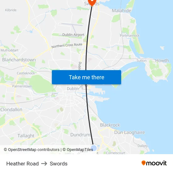 Heather Road to Swords map