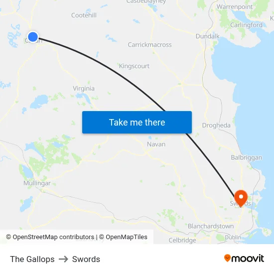 The Gallops to Swords map