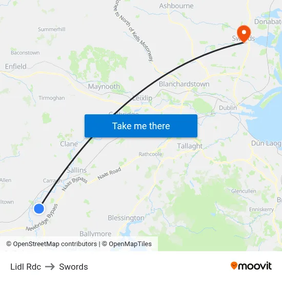 Lidl Rdc to Swords map