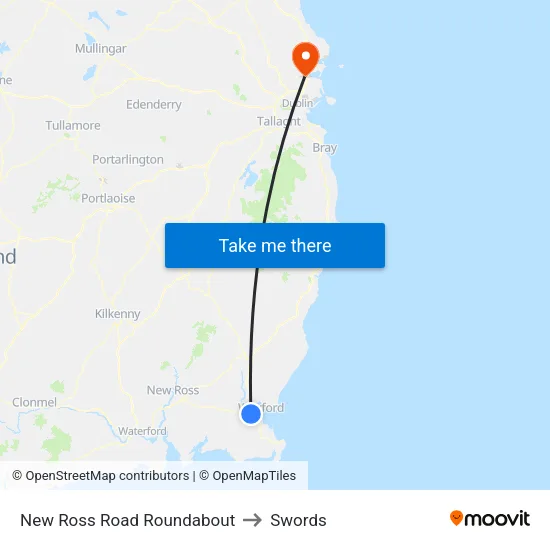 New Ross Road Roundabout to Swords map