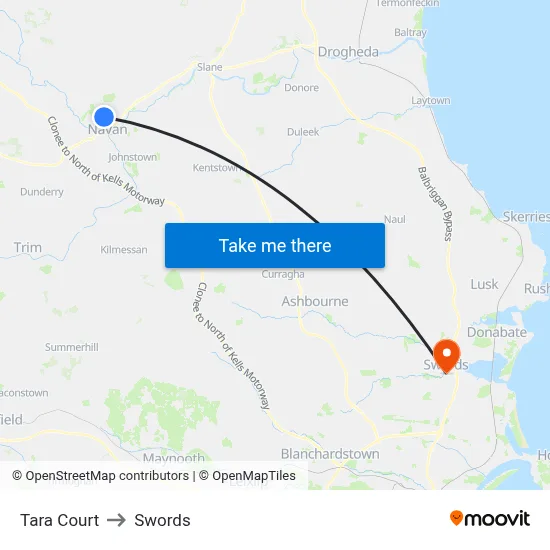 Tara Court to Swords map