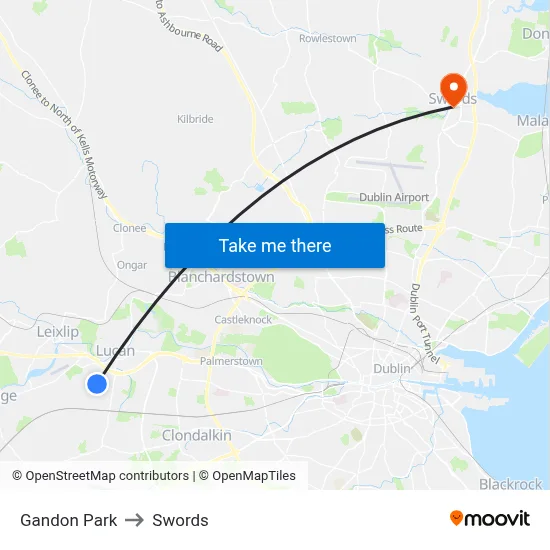 Gandon Park to Swords map