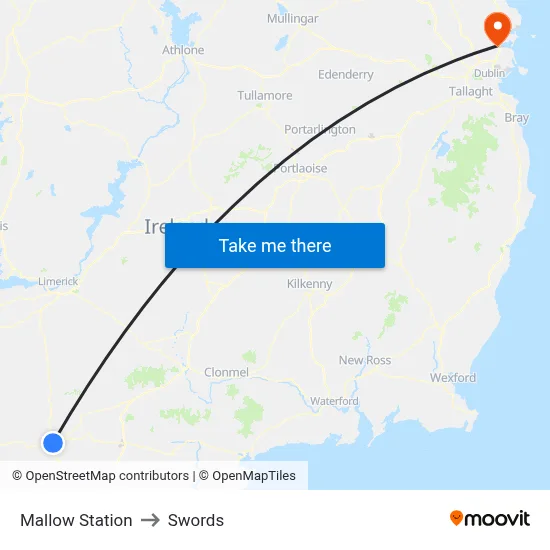 Mallow Station to Swords map