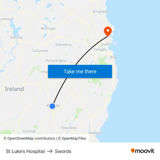 St Luke's Hospital to Swords map