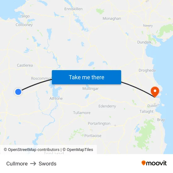 Cullmore to Swords map