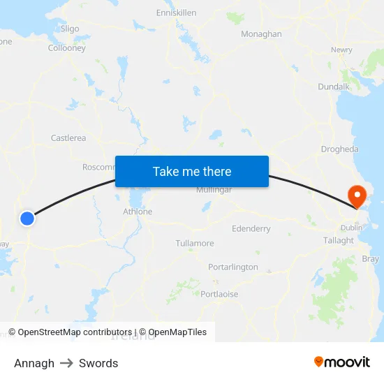 Annagh to Swords map