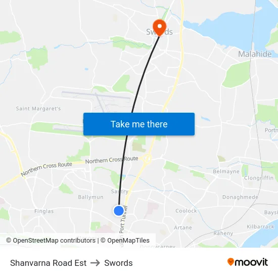 Shanvarna Road Est to Swords map