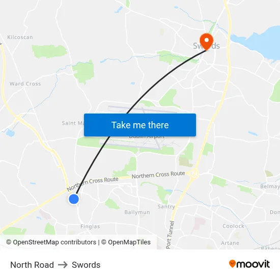 North Road to Swords map