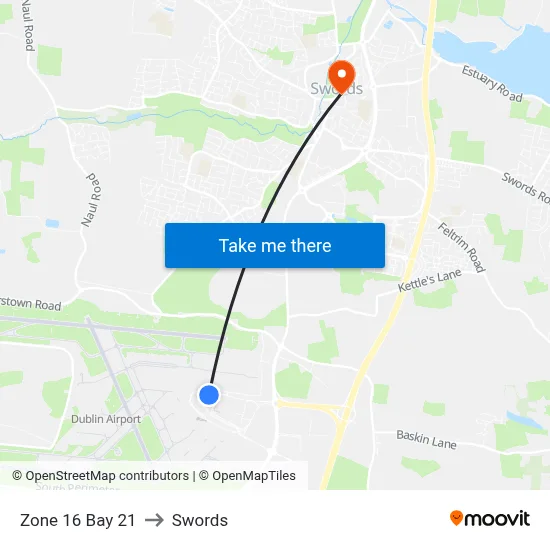 Zone 16 Bay 21 to Swords map