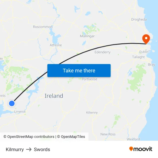 Kilmurry to Swords map