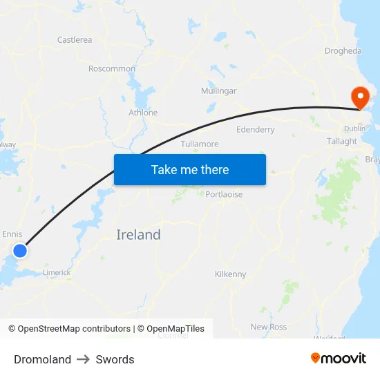 Dromoland to Swords map