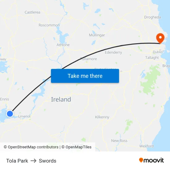 Tola Park to Swords map
