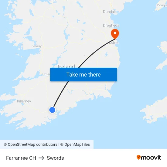 Farranree CH to Swords map