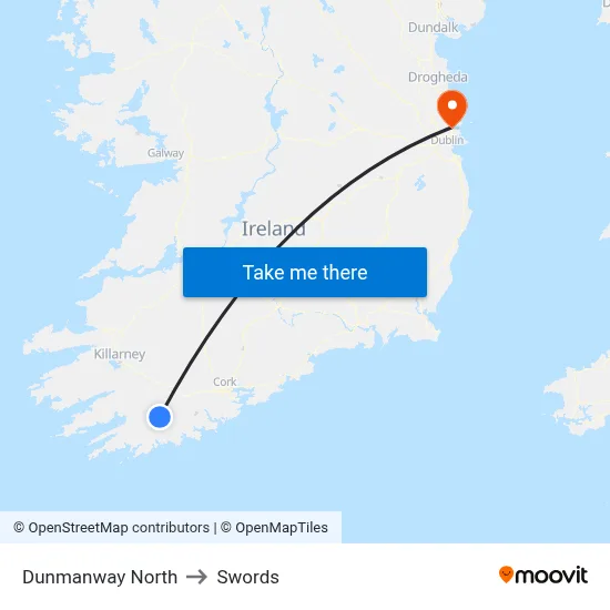 Dunmanway North to Swords map