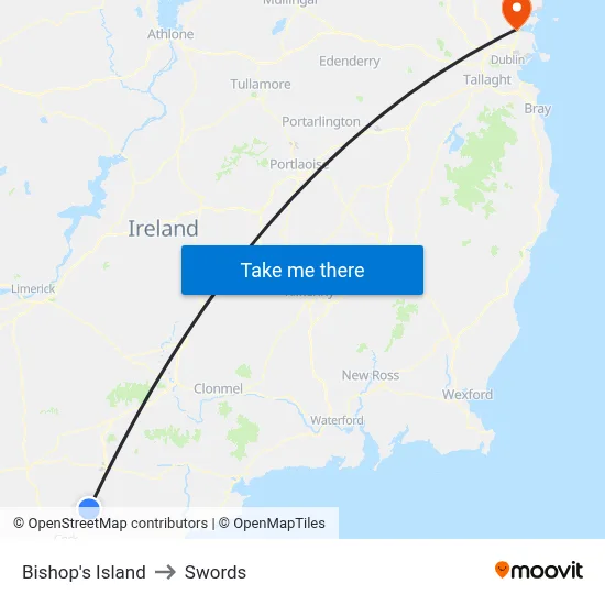 Bishop's Island to Swords map