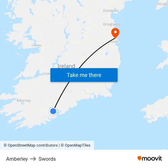 Amberley to Swords map