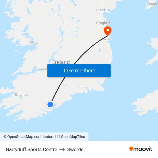 Garryduff Sports Centre to Swords map