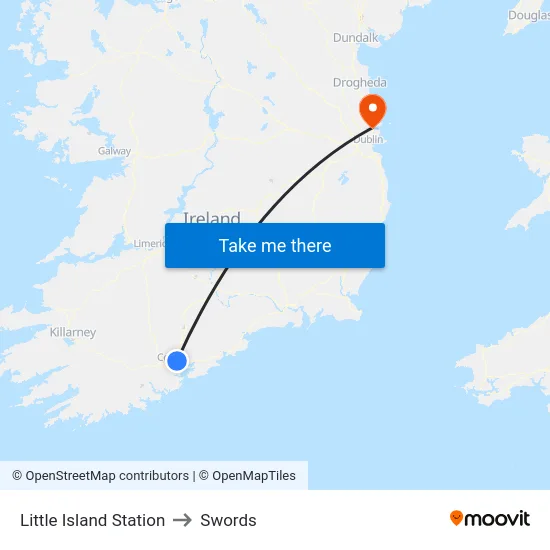 Little Island Station to Swords map