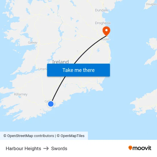 Harbour Heights to Swords map