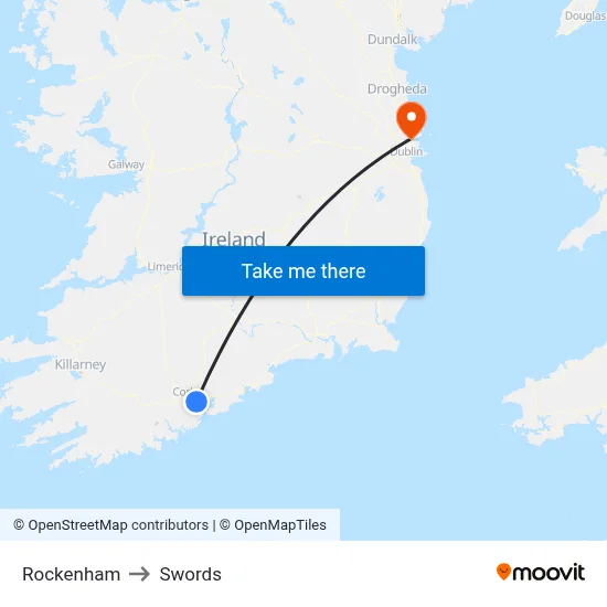 Rockenham to Swords map