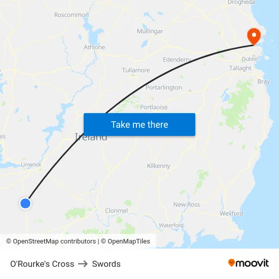 O'Rourke's Cross to Swords map