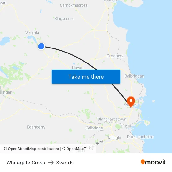 Whitegate Cross to Swords map