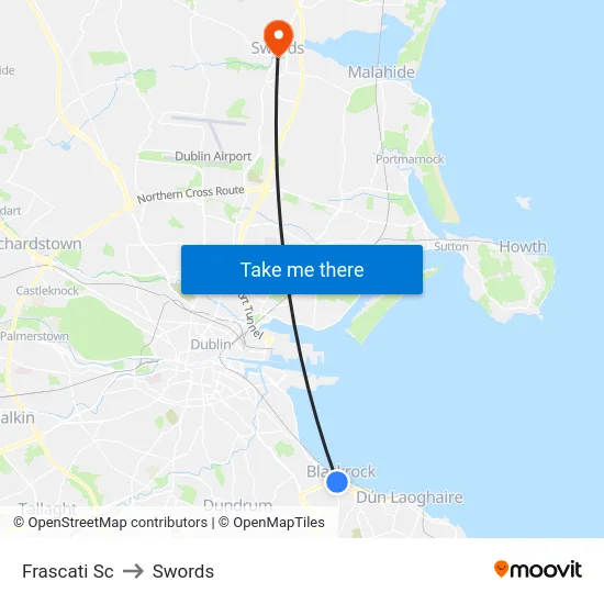 Frascati Sc to Swords map