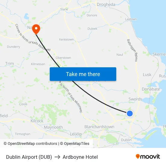 Dublin Airport (DUB) to Ardboyne Hotel map