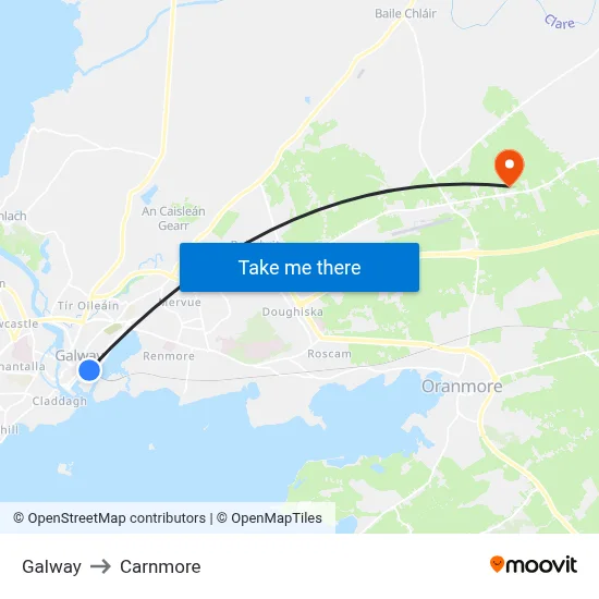 Galway to Carnmore map