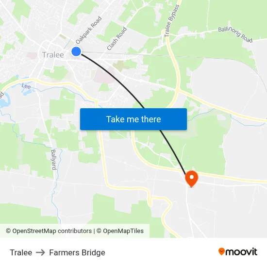 Tralee to Farmers Bridge map