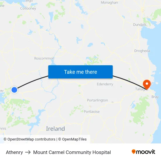 Athenry to Mount Carmel Community Hospital map