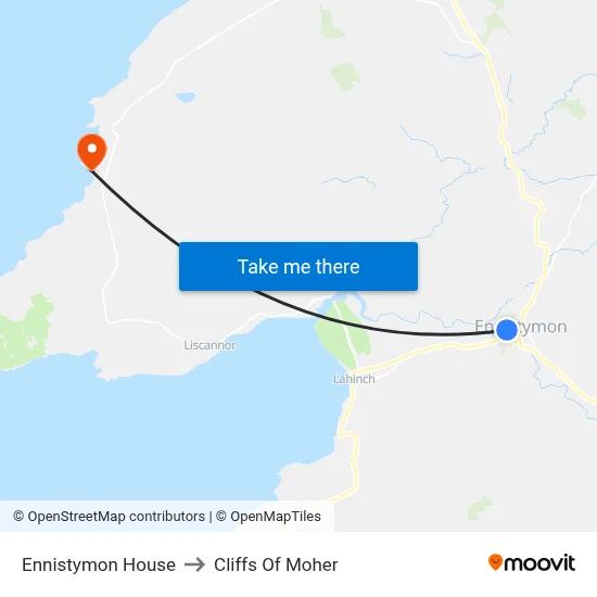 Ennistymon House to Cliffs Of Moher map